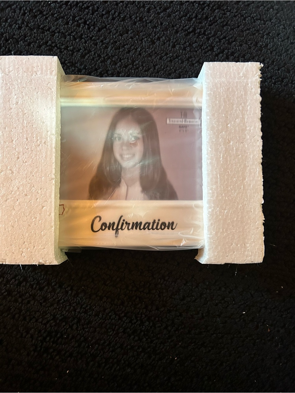 Ceramic Confirmation Photo Frame with Gold Cross ✝️ - Picture 2 of 3